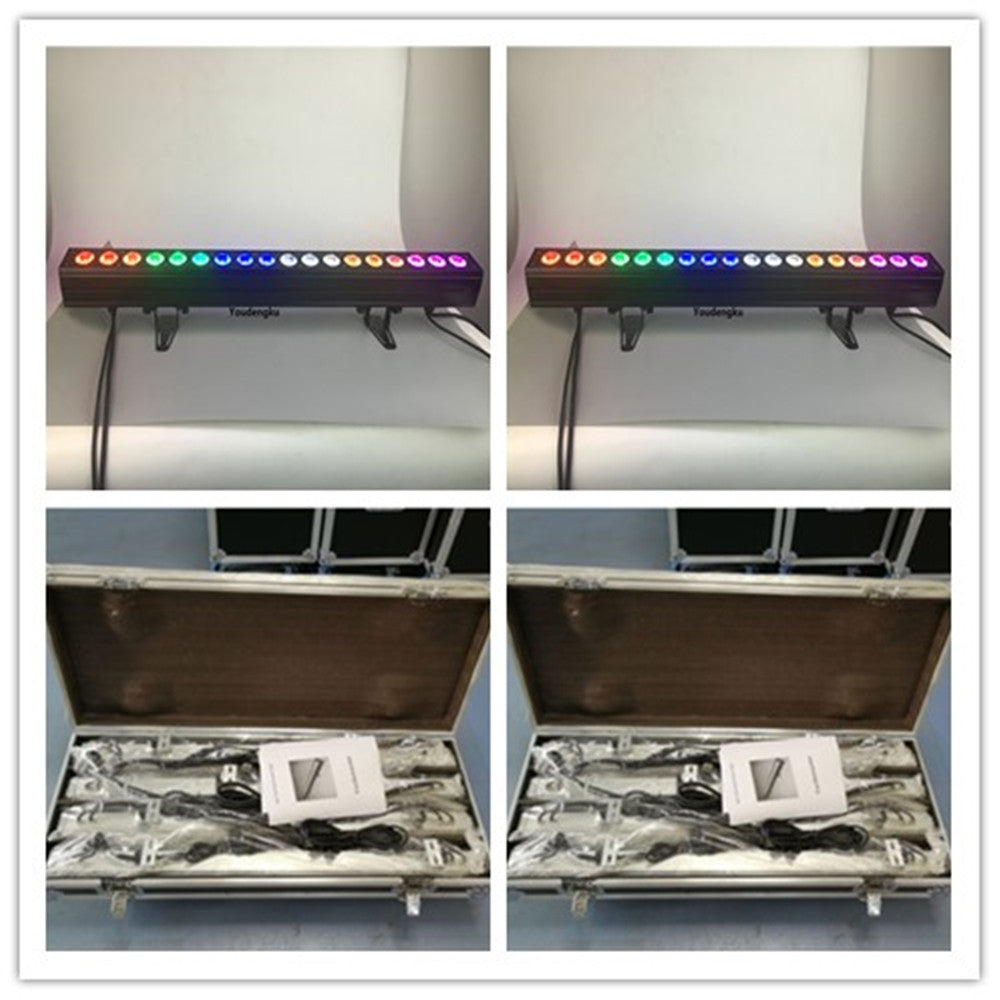 8 pieces with flightcase 18*12w RGBW 4in1 indoor wall washer pixel wall washer wedding stage wall washer led wash light