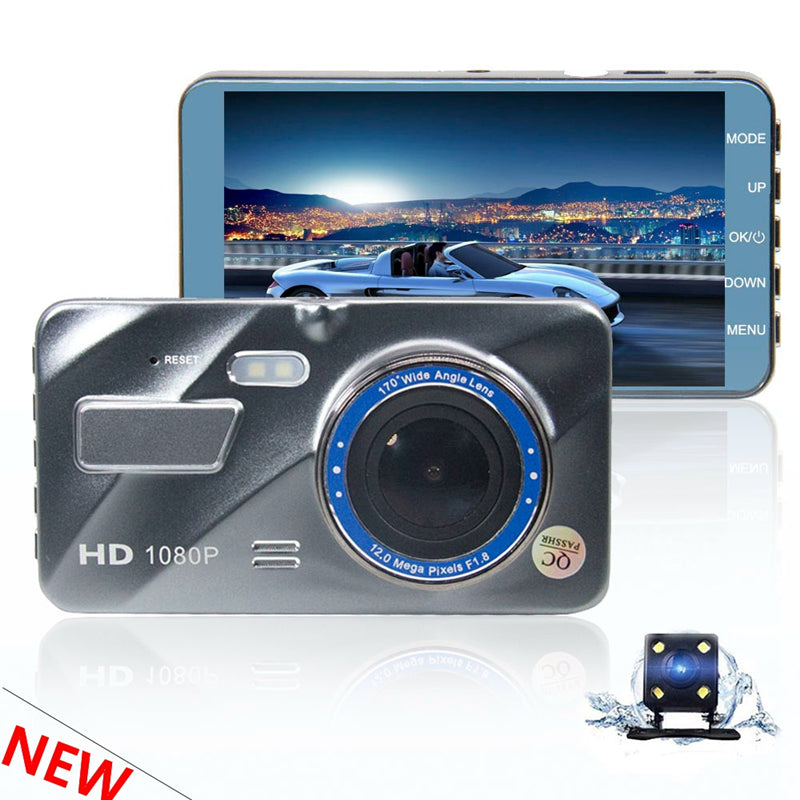 New car DVR unique 4 inch car digital video camera 2Ch 170Â° vehicle driving camcorder WDR G-sensor starlight night vision parking monitor