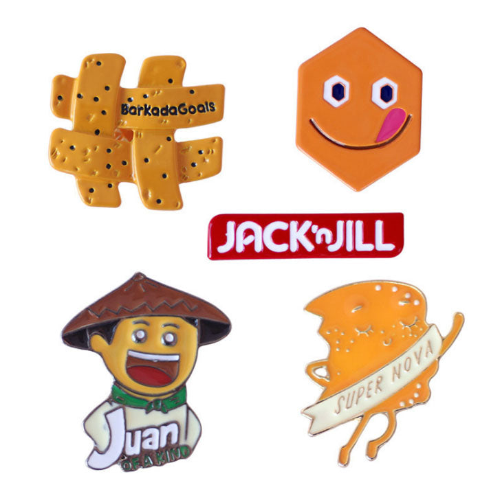 Smiley Cookies Boy Enamel Brooches Pins Small Size Cute Lapel Pins for Women Mens Clothes Backpack Shirt Hat Jacket Badge Wholesale 2018 New