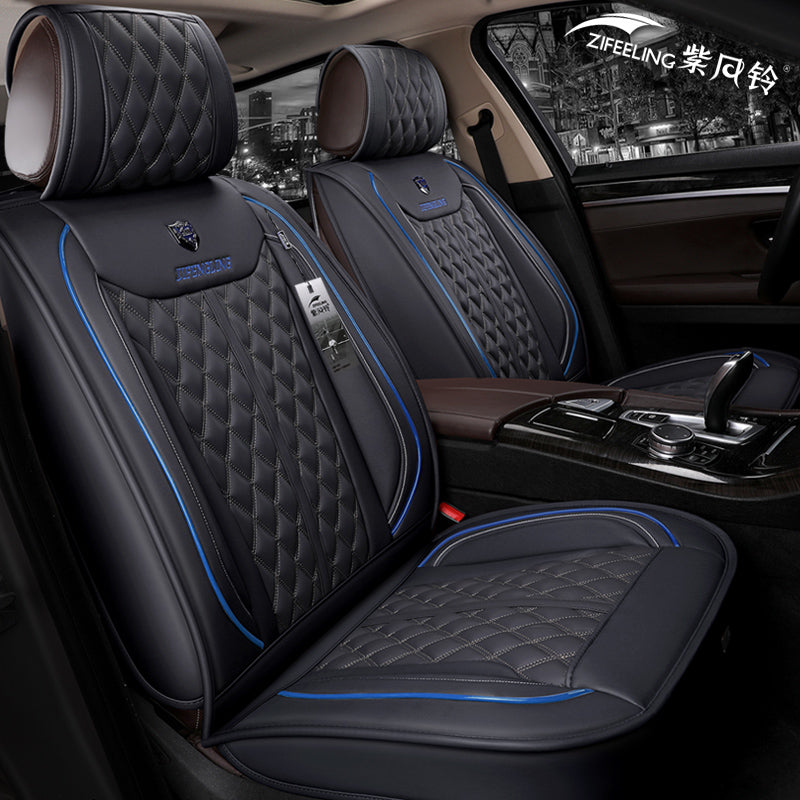 Universal Fit Car Accessories Seat Covers For Trucks Full Set Durable PU Leather Adjuatable Five Seats Covers For Nissan Titan Ram 1500 2500
