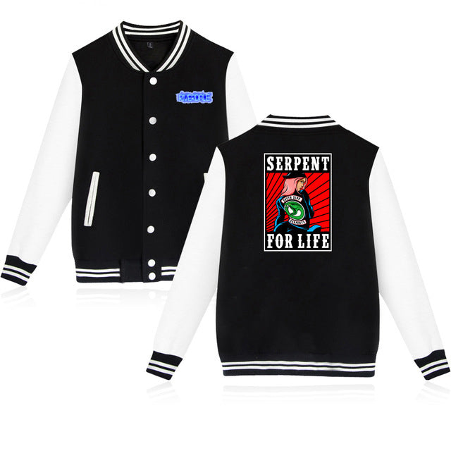 Blackday Riverdale Print Jacket Men-Women Uniform Coat Cotton Baseball Jacket Long Sleeve Streetwear College Coat Plus Size