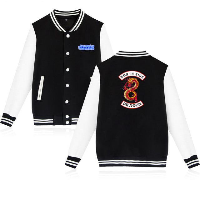 Blackday Kpop Riverdale Print Jacket Men-Women Uniform Cotton Baseball Jacket Streetwear College Jacket Coat Plus Size