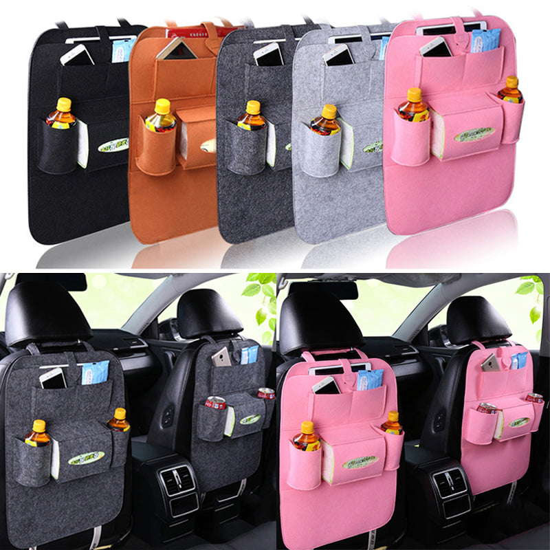 Multi-Compartment Car Interior Organizer - Universal Backseat Accessory for Electronics and Essentials