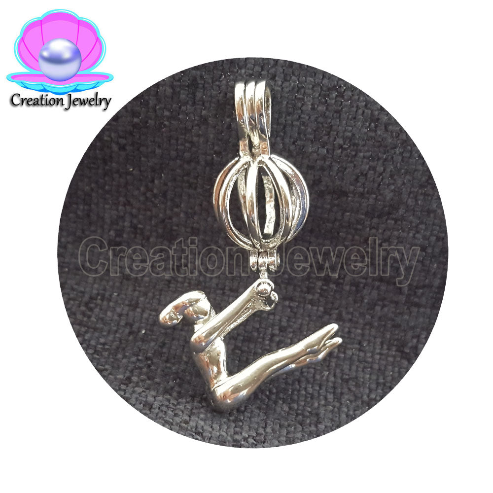 Fashion Jewelry Silver Pearl Cage locket rabbit-motorcycle-Dinosaur Egg Pendant Findings Essential Oil Diffuser For Oyster