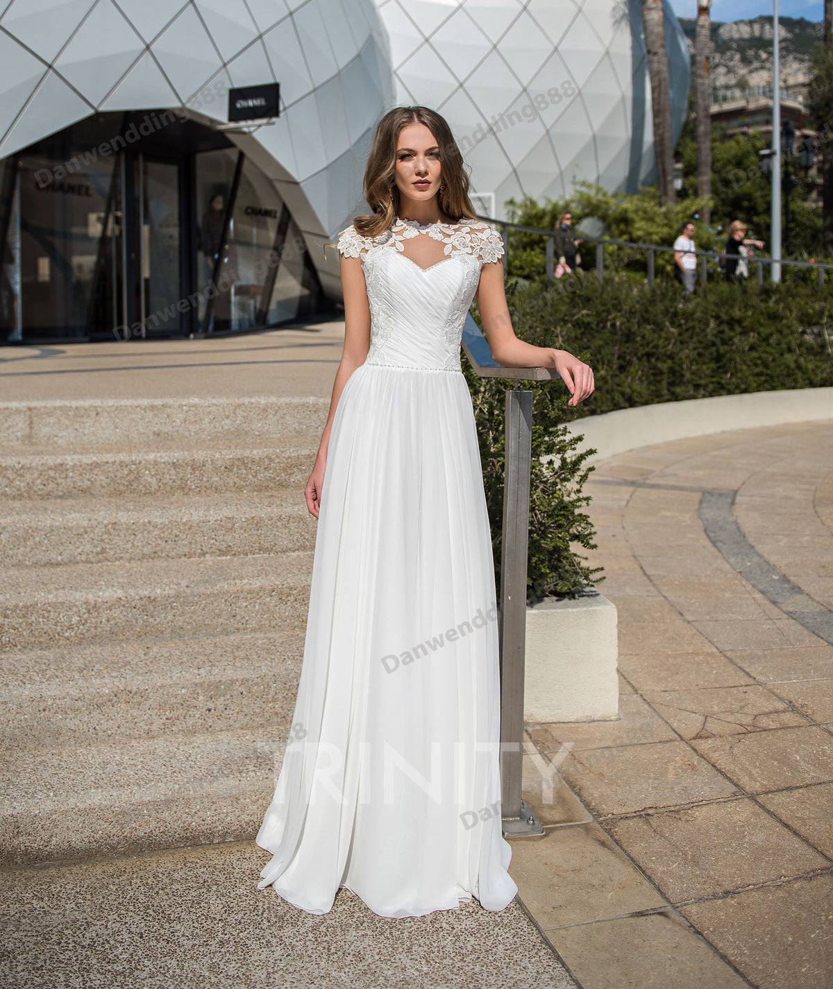 Beauty White Chiffon Applique Beads Sheath Wedding Dresses Bridal Pageant Dresses Wedding Attire Dresses Custom Size 2-16 ZW713279