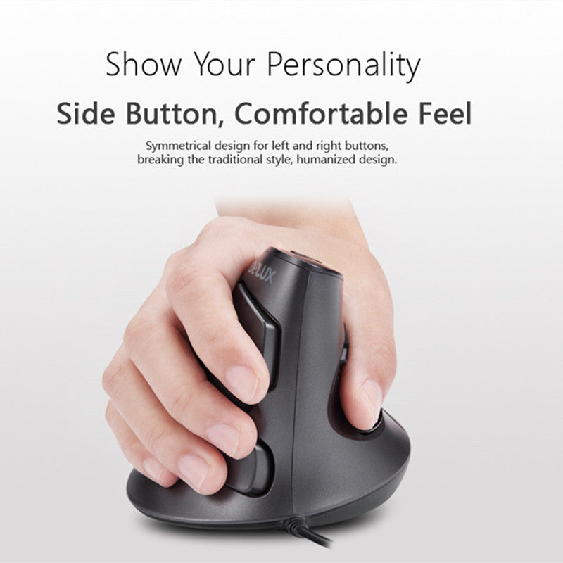 M618 Ergonomic Office Vertical Mouse 6 Buttons 600-1000-1600 DPI Optical Right Hand Mice with Wrist mat For PC Laptop