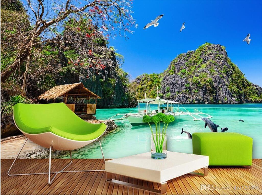 3d wall paper for living room custom photo Hawaiian seascape background wall home decor 3d wall murals wallpaper for walls 3 d