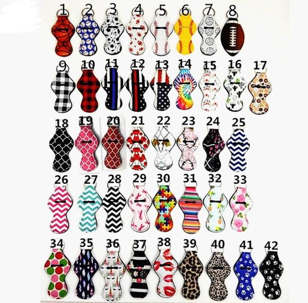 Neoprene Chapstick Holder Keychain Girl Chapstick Lipstick Keychain For Sale Gift Favors Valentines Gift Durable Baseball Softball SN721