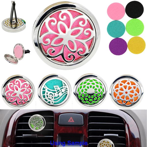 Car Perfume Diffuser Air Condiitoning Vent Clip Freshener Aromatherapy Essential Oil Diffuser with 5PCS Felt Pads free shipping
