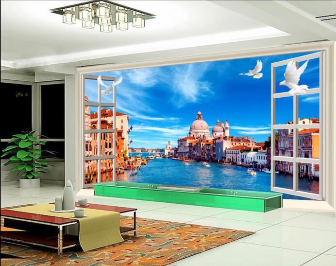 3d wallpaper custom photo Fantasy HD Venice scenery outside the window living room Home decoration 3d wall muals wall paper for walls 3 d