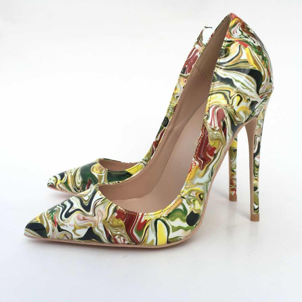 Free Shipping woman women lady 2019 new fashion candy Patent Leather Poined Toes Wedding heels Stiletto High Heels shoes pumps 12cm 10cm 8cm