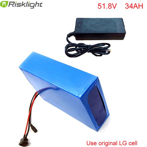 51.8V 750w 1000w electric bike battery 52v 34ah e-bike lithium ion battery down tube battery By LG cell with charger and bms