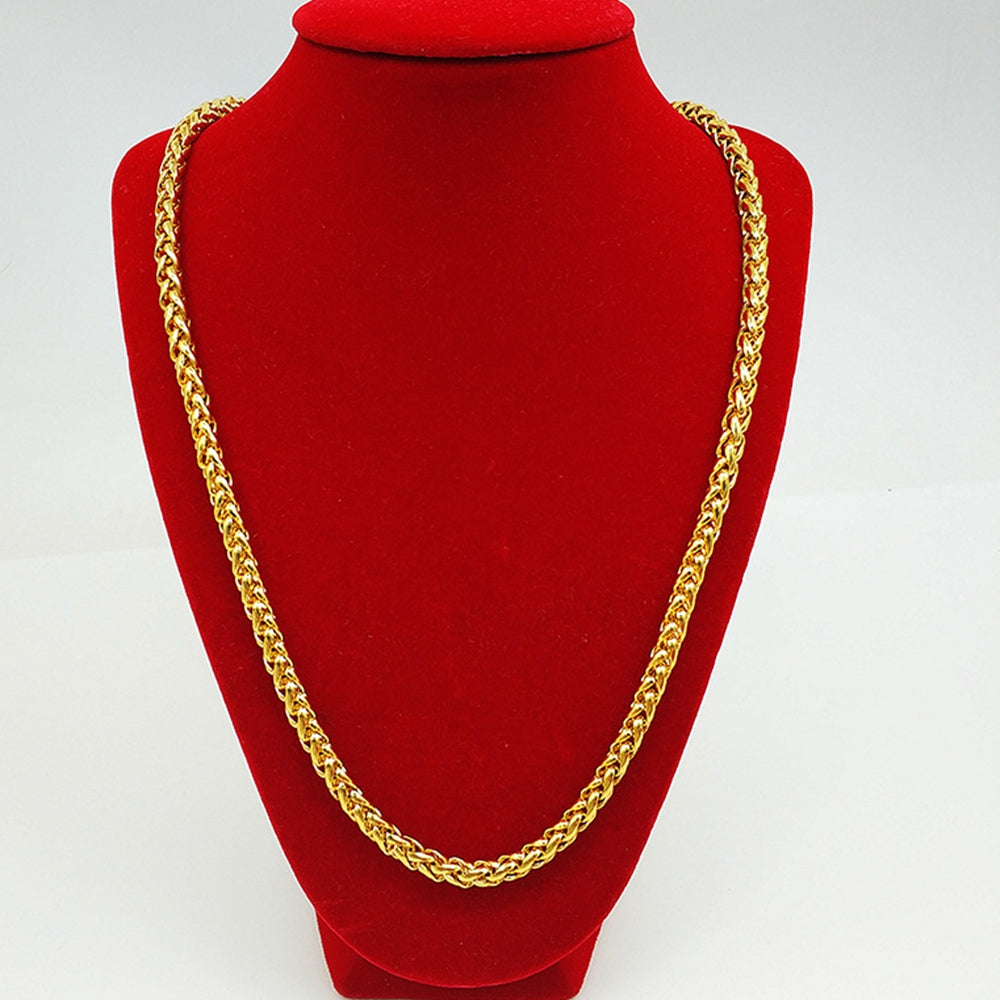 Fashion Mens Necklace Choker Chain Byzantine Solid 18k Yellow Gold Filled Hip Hop Classic Mens Jewelry Gift