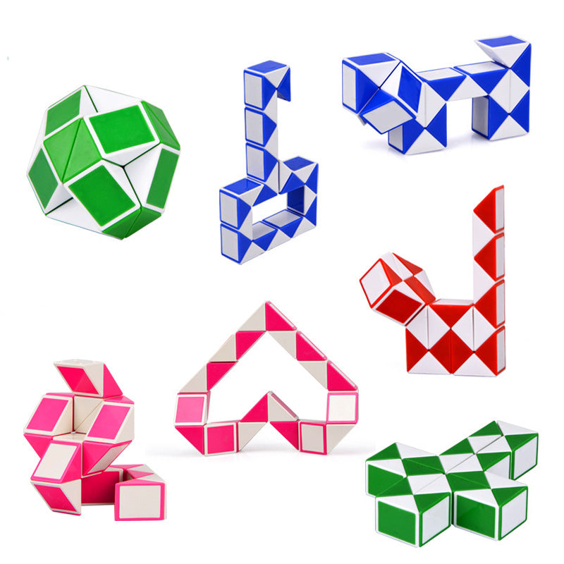 Mini Magic Cube Kids Creative 3D Puzzle Snake Shape Game Cube Twist Puzzles Toys Random Intelligence Games