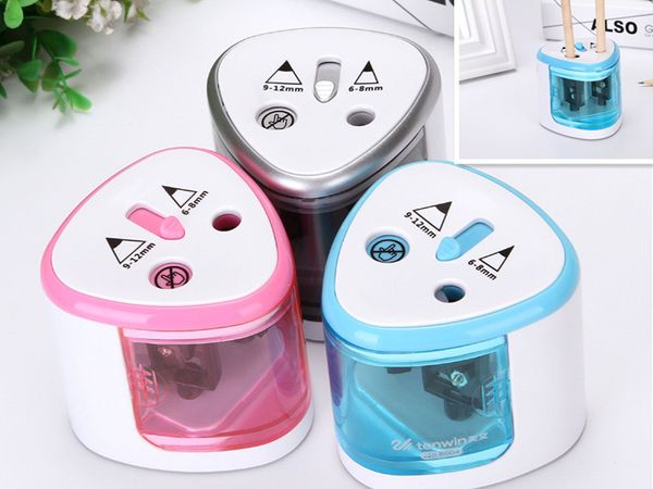 Electric Pencil Sharpener Portable Automatic Colored Pencil Sharpener Heavy Duty for School Office Home Battery Operated for Kids, Teachers
