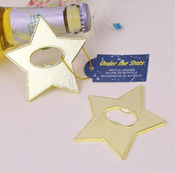 &quot;Under The Star&quot; Gold Star Beer Bottle Opener Party Souvenir Wedding Favors Gift And Giveaways For Guests SN1467