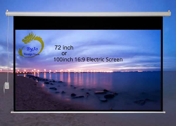 72 inch or 100 inch 16:9 or 4:3 Electric curtains Motorized Screen for All LED LCD DLP Laser Projector Electric Projector Screen