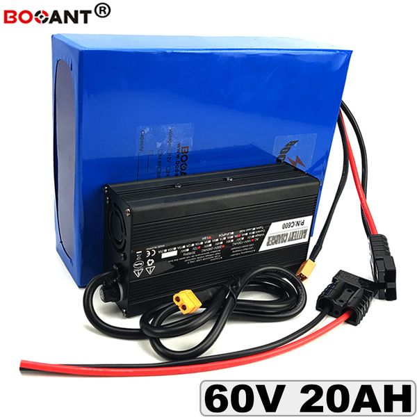 60V Rechargeable Lithium Battery 60V 20Ah for 800W 1000W 1500W Motor Electric Bike Battery 60V with 5A Charger free shipping