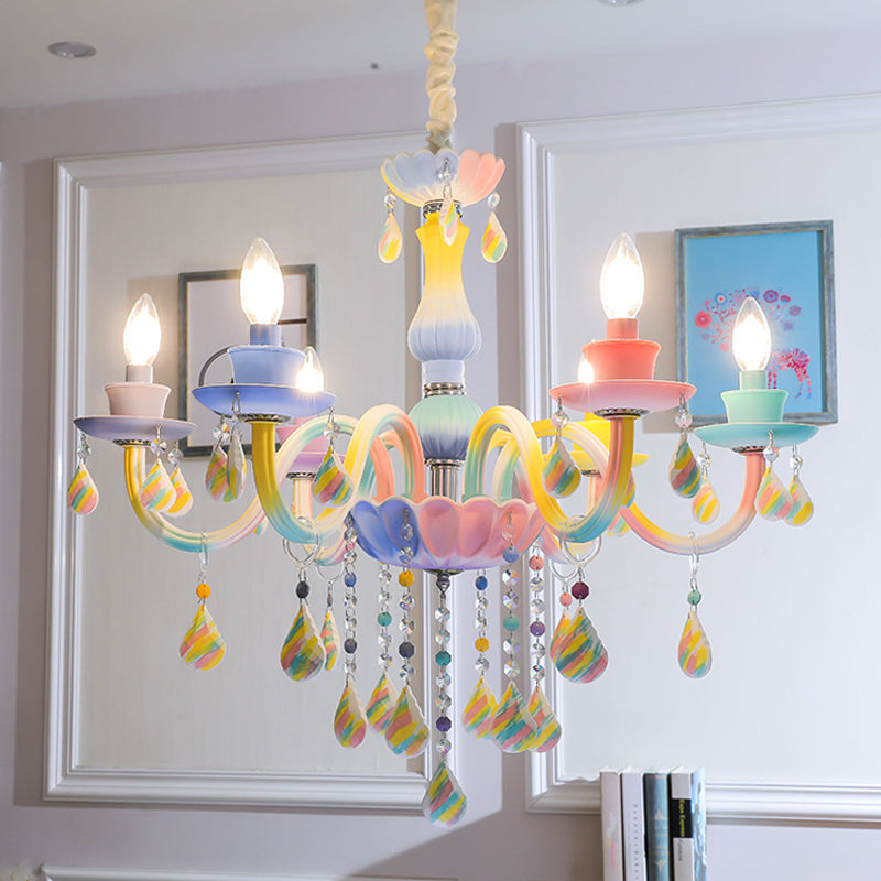Couture Rainbow Crystal Chandelier lighting European Candle Lamp Bedroom Living Room Dining Room Chandeliers Decoration Pendant Lamps