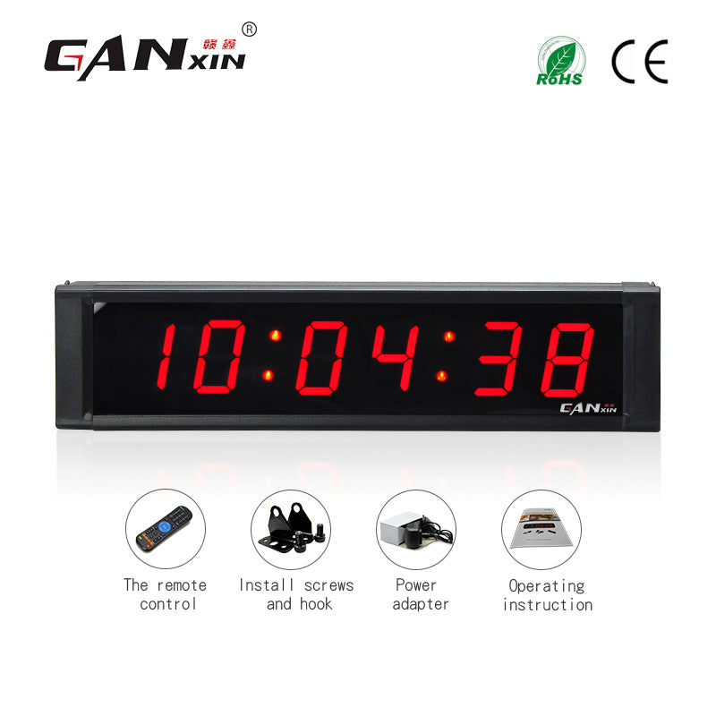 [Ganxin]freeshipping 1inch 6 Digit Led Countdown Timer Stopwatch HH:MM:SS Countdown-up Clock with Remote Control desk clock