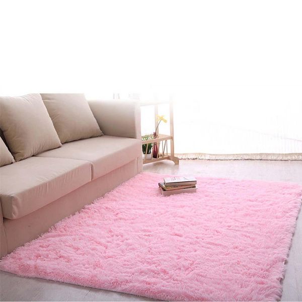 New Fluffy Rug Anti-Skiding Shaggy Area Rug Dining Room Carpet Floor Mat Pink shaggy rugs shag rugs A609 PML