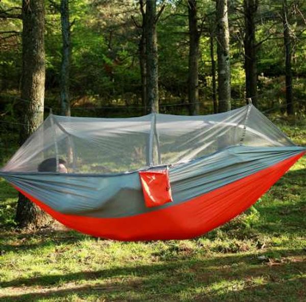 Garden Hanging Nylon Bed and Mosquito Net Outdoor Travel Jungle Camping Tent Hammock Camping Swing Hanging Bed 4 Color 260*140CM