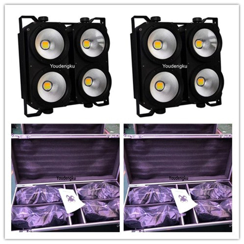 8 pcs with flightcase stage blinder light DMX 4PCS x 100w COB warm white 4 Eyes cob led blinder light