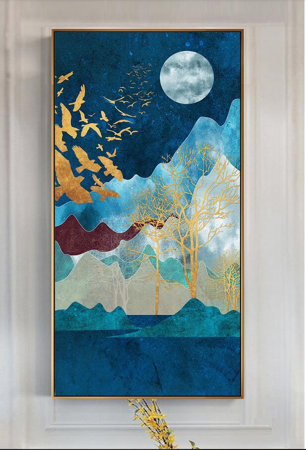 3d wallpaper custom photo New Chinese modern minimalist abstract landscape bird porch mural landscapes room muals wall paper for walls 3 d