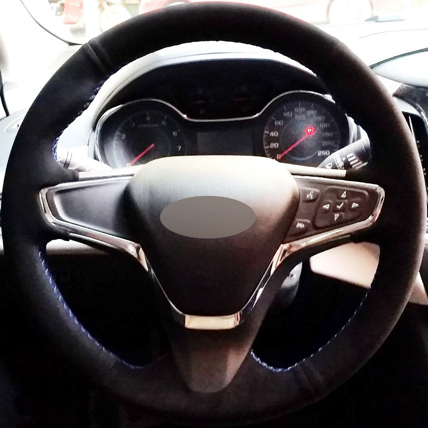 Black Suede DIY Hand-stitched Car Steering Wheel Cover for Chevrolet Cruze 2015 New Cruze