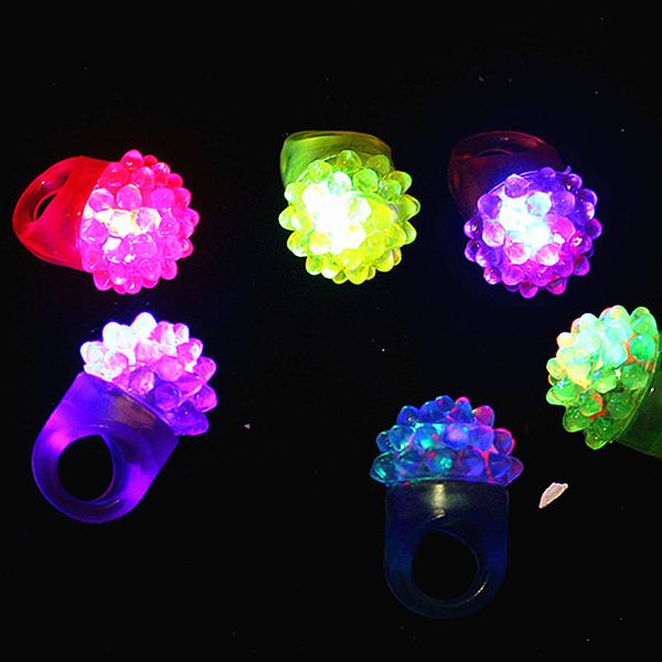 Flashing Bubble Ring Rave Party Blinking Soft Jelly Glow Hot Selling! Cool Led Light Up W8200