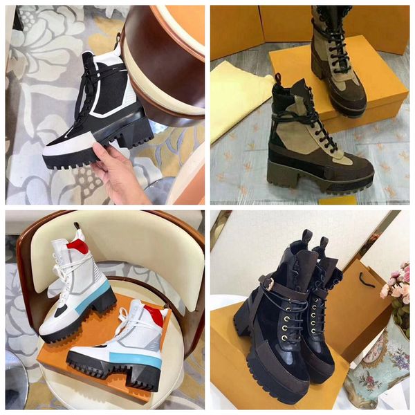 Botas de grife de couro de alta qualidade homens homens pesados solas de neve botas casuais botas martin shoes de luxo de moda atacadista