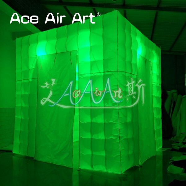 Cube Inflatable Photo Booth Tent With Colorful Led Lighting For Rental Wedding Party And Event