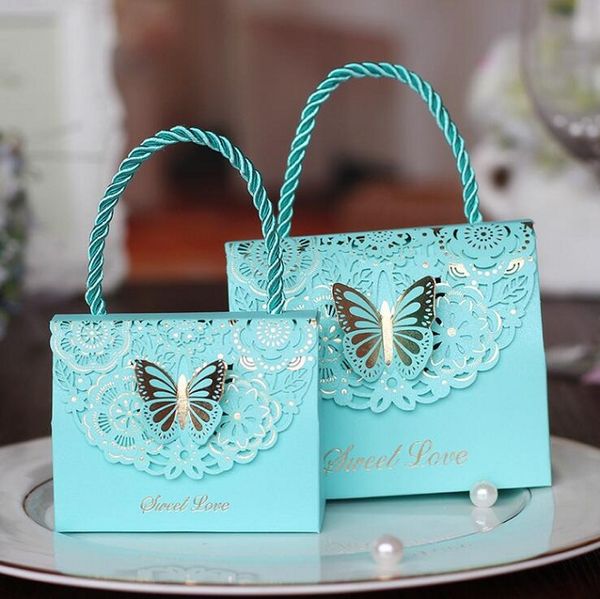 candy box bag chocolate paper gift package for Birthday Wedding Party favor Decor supplies DIY baby shower handbag butterfly design