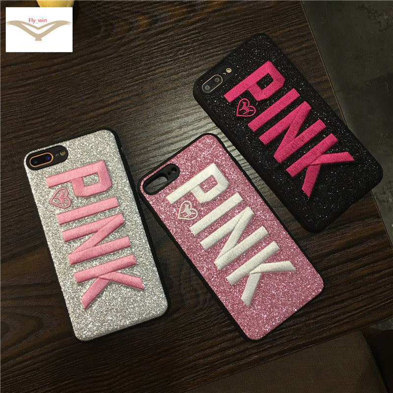 PINK Glitter Phone Case for iphone X 8 7 6s 6s plus Samsung Galaxy S8 Plus S7 S6 Edge Silicone Shining Cover