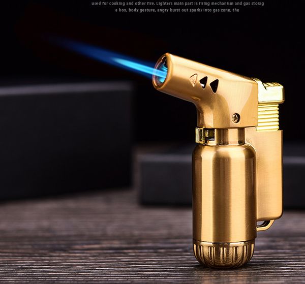 MINI metal Butane gas lighter Jet Flame torch Metal Windproof Gadget metal Cigar Lighter Refillable Butane Gas Jet Flame Lighter