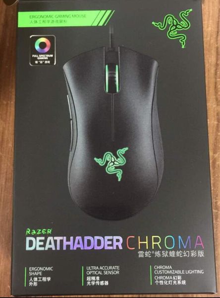 Razer DeathAdder Gaming Mouse Infrared Optical Mouse Razer DeathAdder Chroma-2013 Edition-Elite Ergonomic Gaming USB wired mice