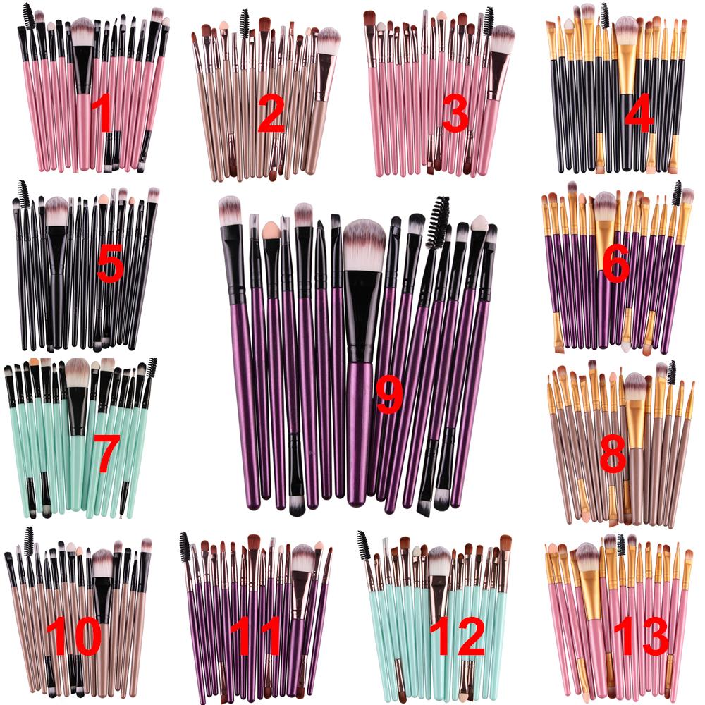Pro 15Pcs-Kit Makeup Brushes Set Eye Shadow Brow Eyeliner Eyelash Lip Foundation Power Cosmetic Make Up Brush