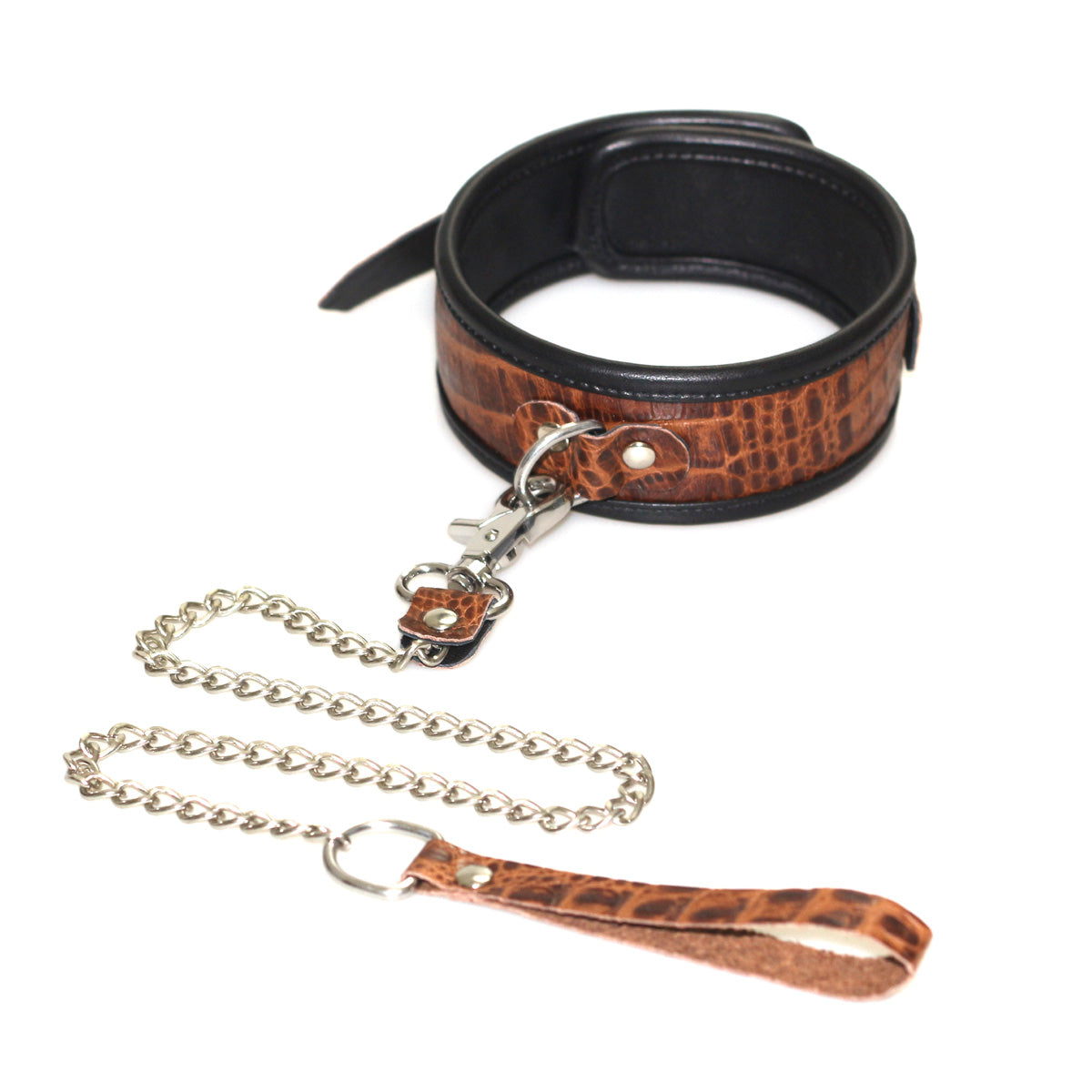 2018 NEW crocodile grain leather s&m slave adult female master collar sub neck collar fetish bondage toys