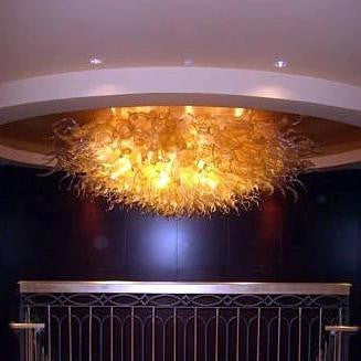American Chandelier LED Ceiling Lamps Style Hanging DIY Hand Blown Glass Chandeliers Living Room Suspensions New House Decoration