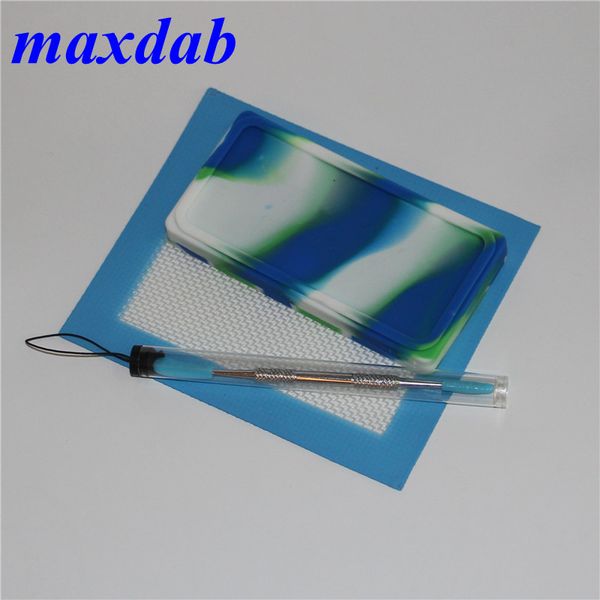 Silicone oil waxmate container jars dab wax large waxmate square container large food grade silicone bubbler bong mat dabber tool
