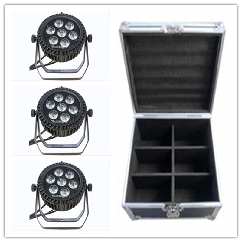 6pieces with flightcase outdoor led party light par led washers 7x10 rgbw 4 in1 ip65 led par can waterproof