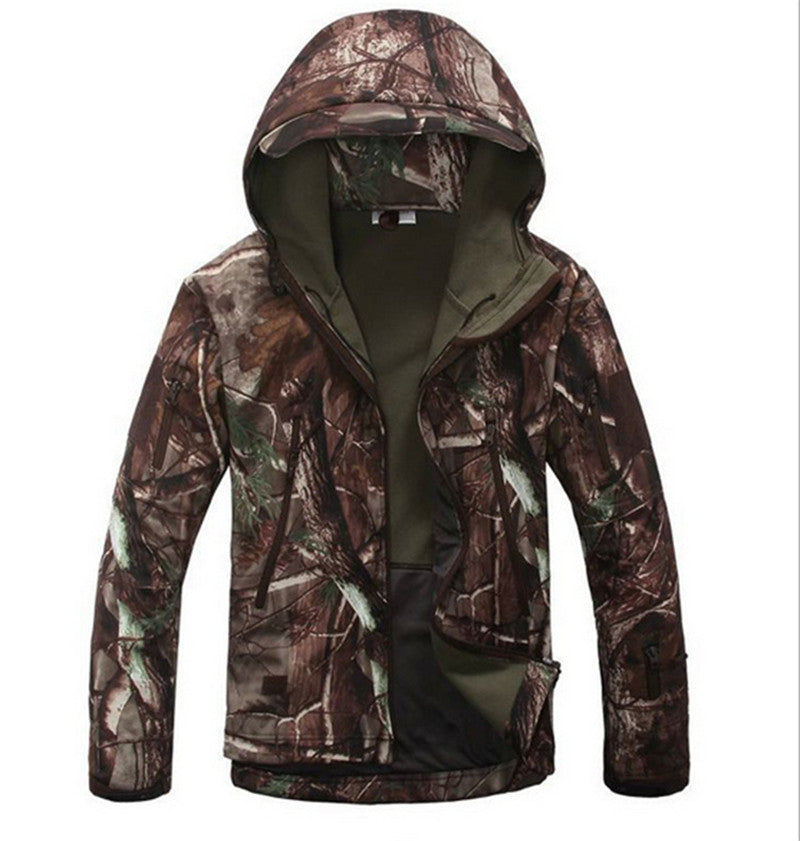 Winter Army Military Tactical Softshell Shark Skin Men Outerwear hooded Jackets Waterproof Windproof Warm Coat Hooded Camo Sportswear