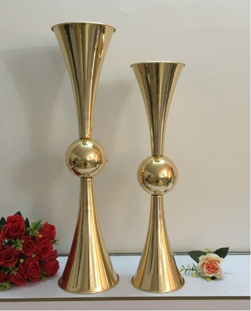 74cm height gold metal candle holder candle stand wedding centerpiece event road lead flower vase 10 pcs- lot