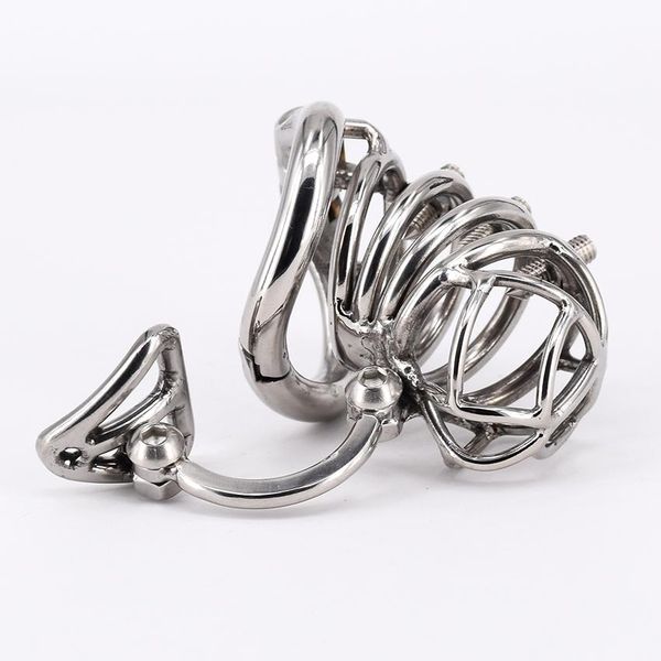 Chastity Devices Stainless Steel Cock Cage With Removable Spikes And Massage Stimulate Device Adult Toys For Men