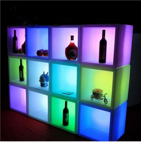 New arrivial led furniture Waterproof Led display case 40CMx40CMx40CM colorful changed Rechargeable cabinet bar kTV disco party decorations