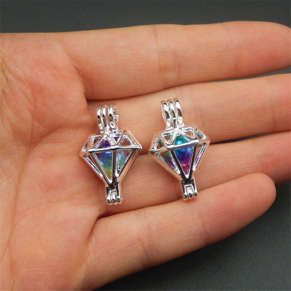 in the new style bright silver diamond pearl cage 10pcs jewelry making pearl cage pendant essence oil diffuses pearl pearl