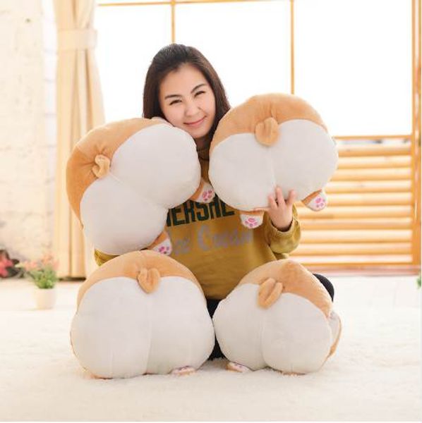 Sale Hot Corgi Dog Toys Cute Dog Butt Shape Hand Warm Pillow Cartoon Animal Home Sofa Cushion Kids Pillow