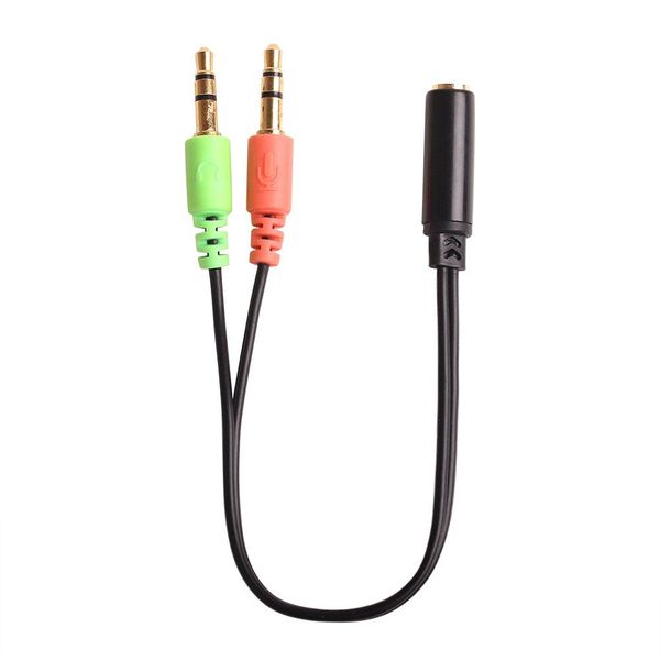 Audio Adapter Cable Jack 3.5mm Y Splitter 2 Male to 1 Female Aux Cord for Headphone Earphone Headset PC Laptop