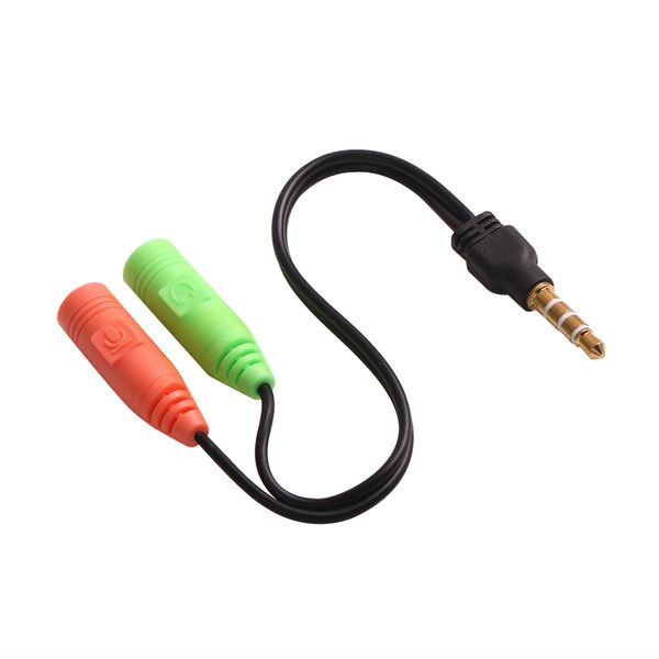 3.5mm 1 Male to 2 Female Jack Audio Cable Microphone Y Splitter Adapter Stereo Aux Cord for Headphone Phone Speaker Wire
