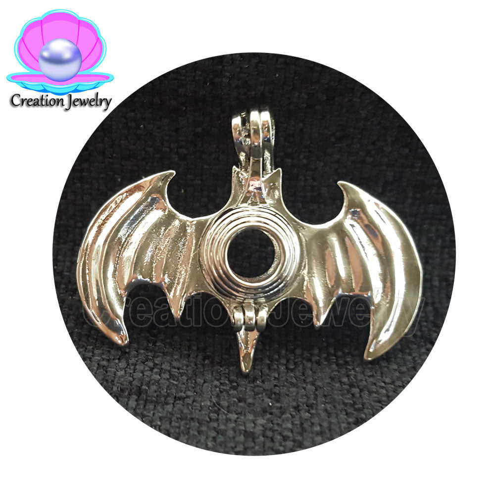 Wholesale Factory Direct DIY pearl lockets snowflake-bat-elk-Santa Claus Bead Cage Pendants White Gold Plated Zinc Alloy Jewelry